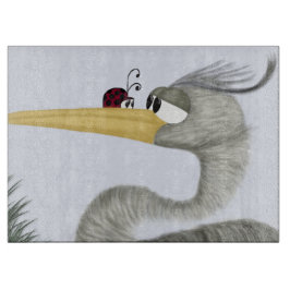 Tabla De Cortar Cute Heron y Ladybug