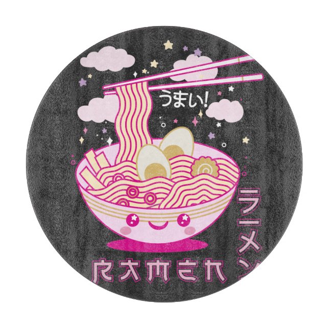 Tabla De Cortar Cute Kawaii Ramen Noodles Anime Chicas de Ramen, a (Anverso)