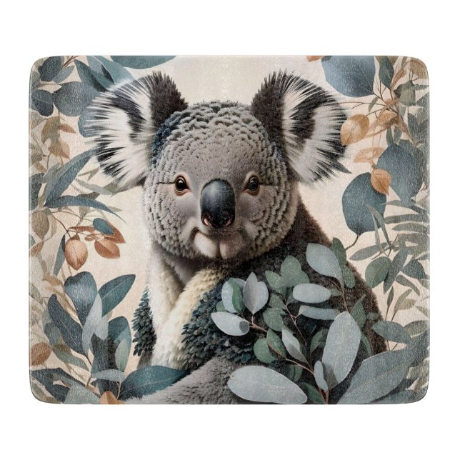 Tabla De Cortar Cute Koala Eucalyptus (Anverso)