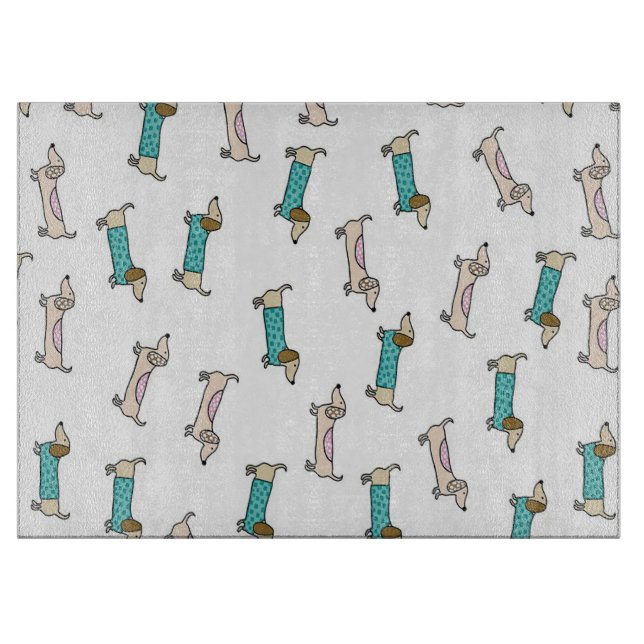 Tabla De Cortar Cute Pareja De Dachshunds (Anverso)