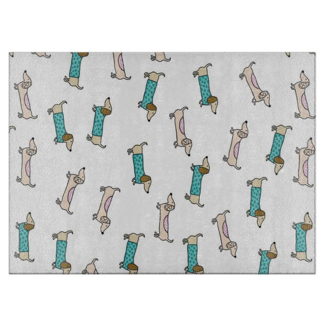 Tabla De Cortar Cute Pareja De Dachshunds (Anverso)