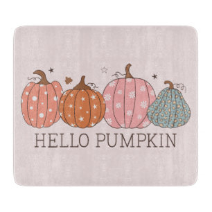 Tabla De Cortar Cute Pastel Hello Glass de calabaza