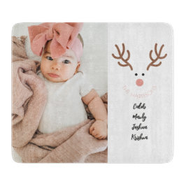 Tabla De Cortar Cute Reindeer Family Names Personalizado Cutting B