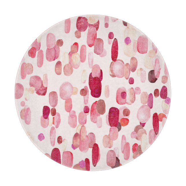 Tabla De Cortar Cute Rosa Red Spots Seamless (Anverso)