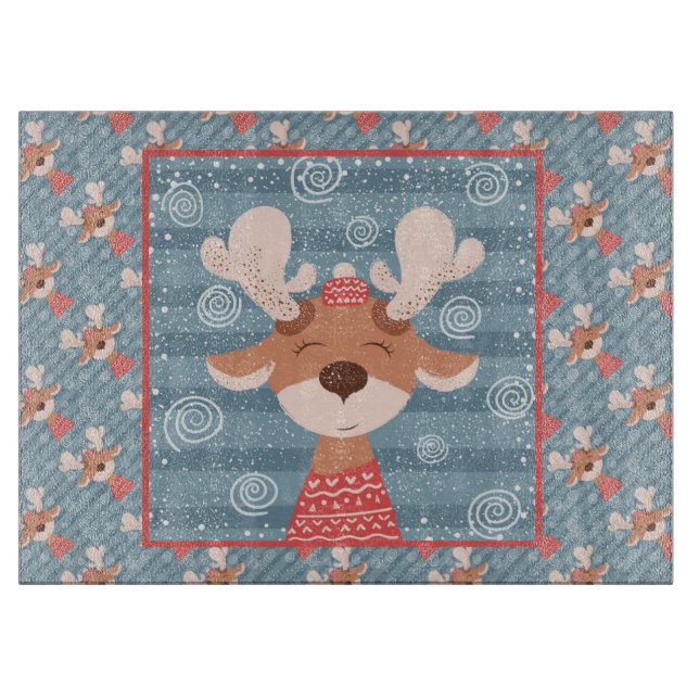 Tabla De Cortar Cute Rudolph (Anverso)