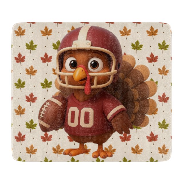 Tabla De Cortar Cute Thanksgiving day football turkey (Anverso)