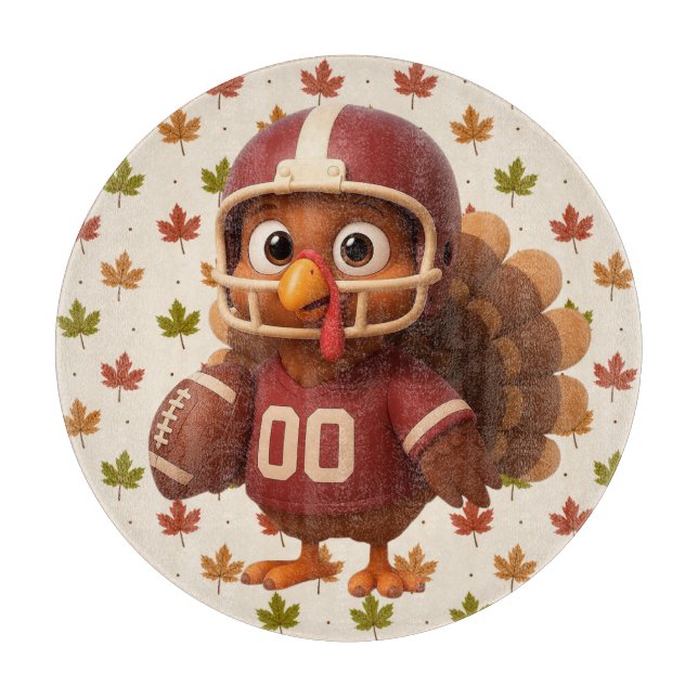 Tabla De Cortar Cute Thanksgiving day football turkey (Anverso)