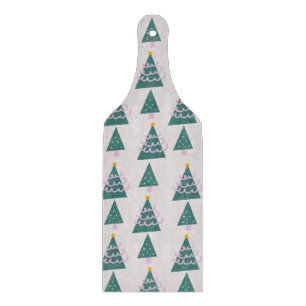Tabla De Cortar Cute Trees Doodles Pink Green