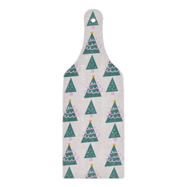 Tabla De Cortar Cute Trees Doodles Pink Green (Anverso)