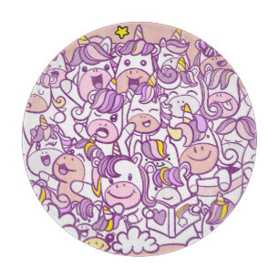 Tabla De Cortar Cute Unicorn Pony: Colección Magic Doodle
