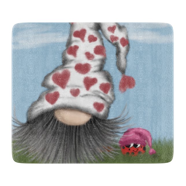 Tabla De Cortar Cute Valentine Gnome (Anverso)