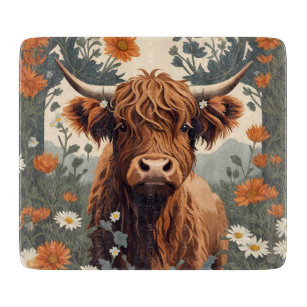 Tabla De Cortar Cute Vintage Highland Cow