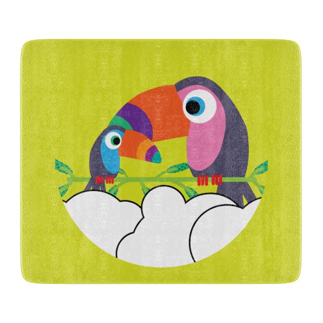 Tabla De Cortar Cuto Toucan | Amar a los turistas | Aves divertida (Anverso)