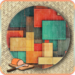 Tabla De Cortar CUTTING BOARD - Color-blocks in Many Colors -Round