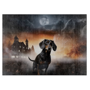 Tabla De Cortar Dachshund Halloween Aterrador