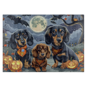 Tabla De Cortar Dachshund Halloween Espeluznante