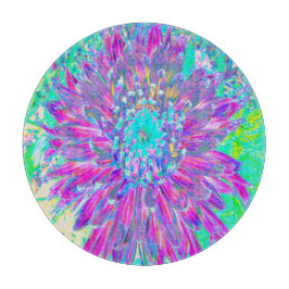 Tabla De Cortar Dahlia decorativa azul morado y Robin's Egg