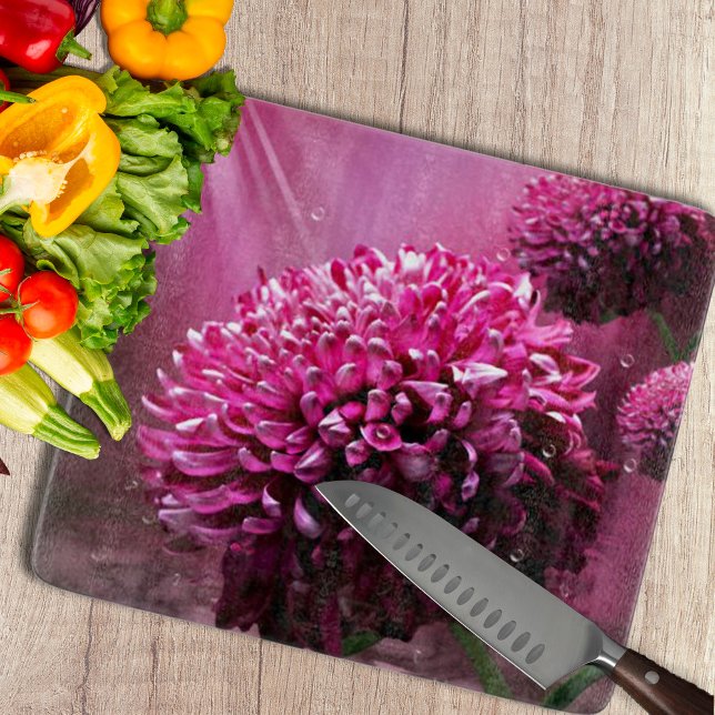 Tabla De Cortar Dahlia Flowers (Decorative Flower Photo Cutting Board by Looly Elzayat
)