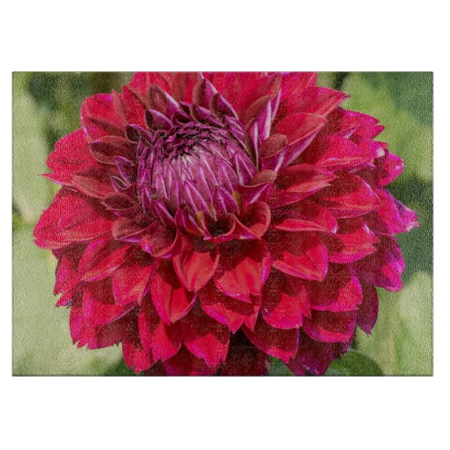 Tabla De Cortar Dahlia rosa, hermosa fotografía de flores (Anverso)