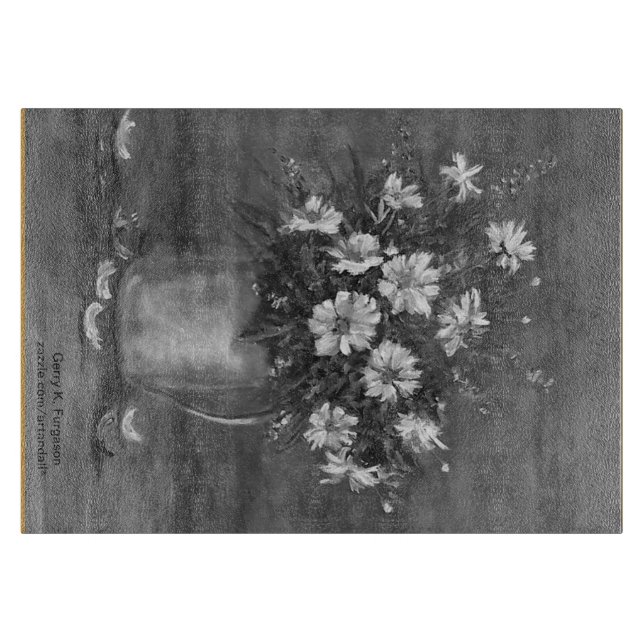 TABLA DE CORTAR "DAISES IN BLUE PITCHER" (Anverso)