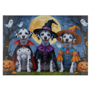 Tabla De Cortar Dalmatia Perro Calabaza Halloween Gracioso