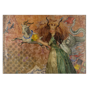 Tabla De Cortar Dama Renacentista Capricornio Fantasía Vintage Zod