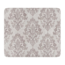 Tabla De Cortar Damasco Beige Suave Floral Clásico Aquarela