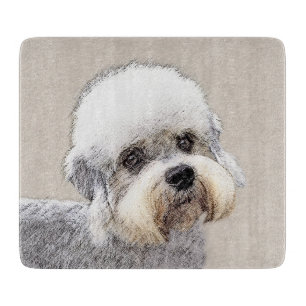 Tabla De Cortar Dandie Dinmont Terrier Pintura Original De Perro