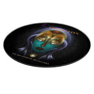 Tabla De Cortar Daria Cyborg Queen Round Glass Cutting Board