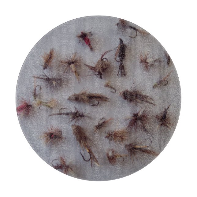 Tabla de cortar de 12" vidrio circular decorativo (Anverso)