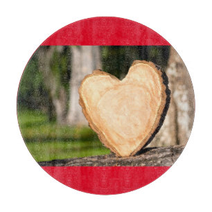 tabla de cortar de corazón de madera