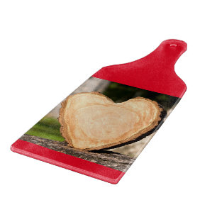 tabla de cortar de corazón de madera