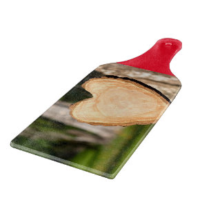 tabla de cortar de corazón de madera