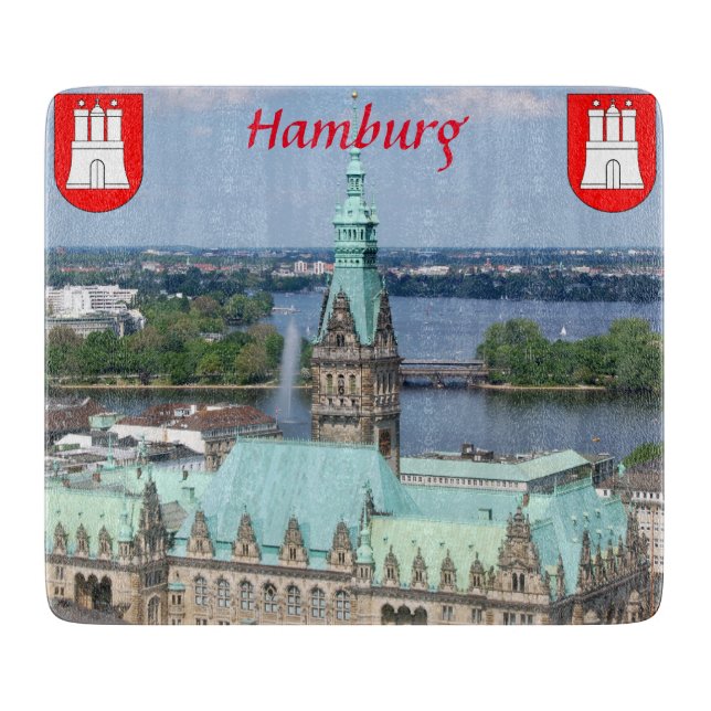 Tabla de cortar de Hamburgo Townhall Glas (Anverso)