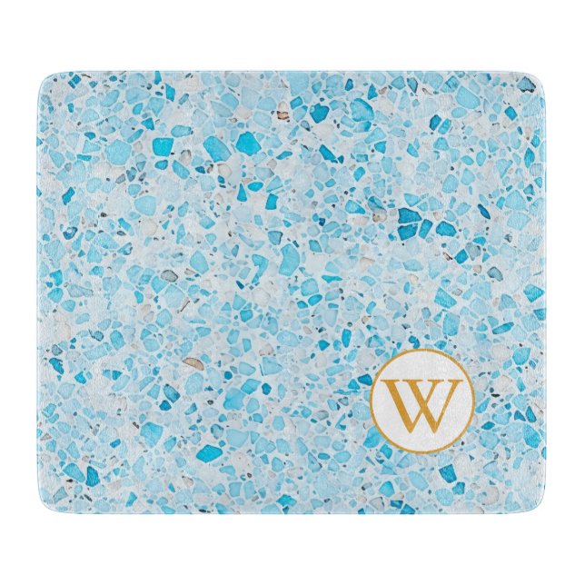 Tabla de cortar de piedra terrazzo brillante (Anverso)