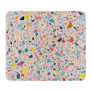 Tabla de cortar de terrazzo multicolor pastel