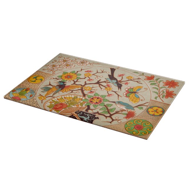 Tabla de cortar de vidrio Birds and Butterflies (Borde)