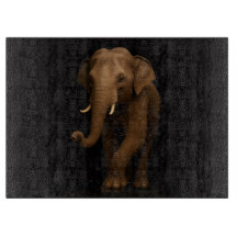 Tabla de cortar de vidrio Black 4 Luxe Elefante in