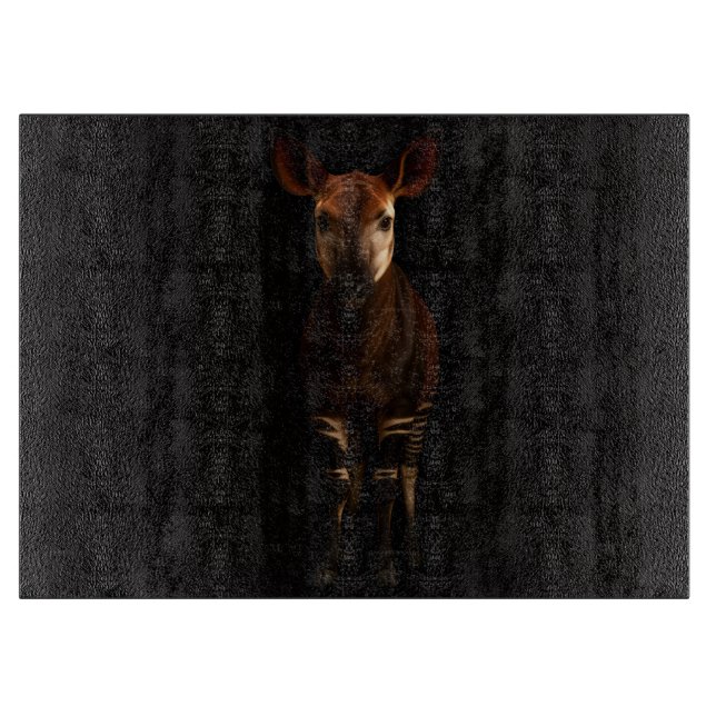 Tabla de cortar de vidrio Black 4 Luxe Forest Okap (Anverso)