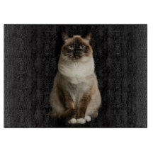 Tabla de cortar de vidrio Black 4 Luxe Gato Birman