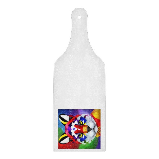 Tabla de cortar de vidrio blanco Alexander's Cat (Anverso)
