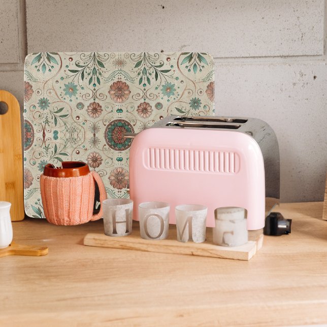 Tabla de cortar de vidrio Boho Herb personalizable (Subido por el creador)