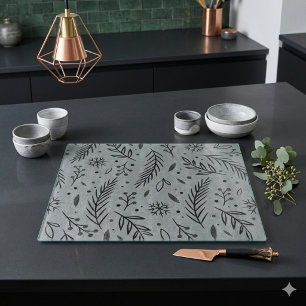 Tabla de cortar de vidrio botánica de invierno – G