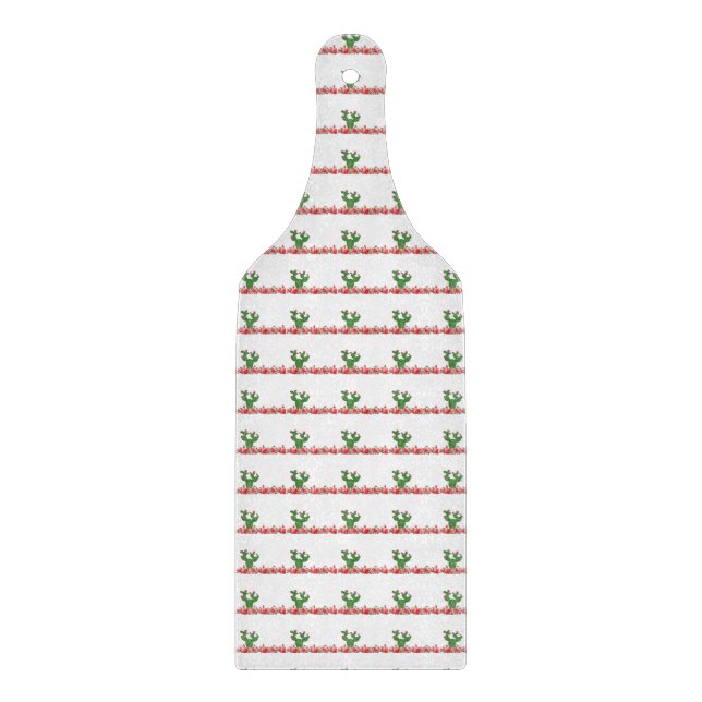 Tabla de cortar de vidrio Cactus Flores Naranjas  (Anverso)