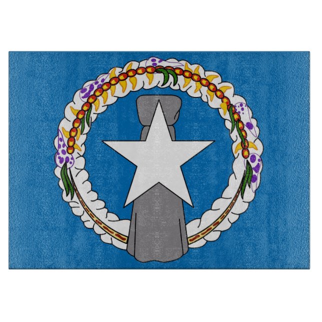 Tabla de cortar de vidrio con bandera de las Islas (Anverso)