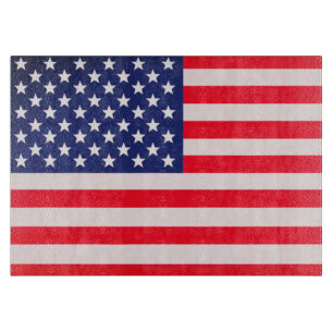 Tabla de cortar de vidrio con bandera patriótica d