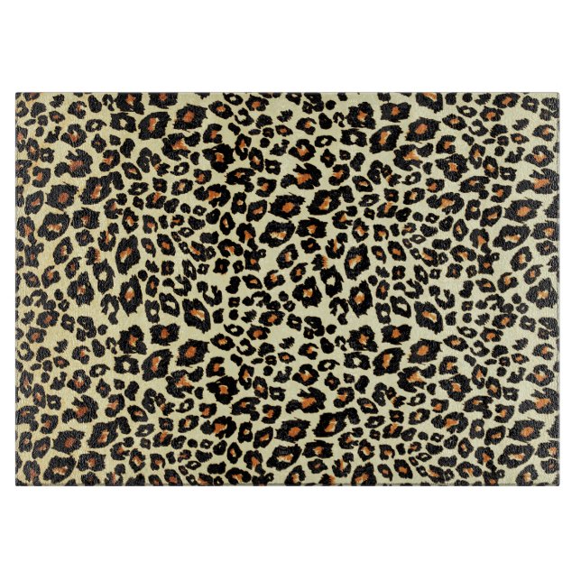 Tabla de cortar de vidrio con estampado de leopard (Anverso)