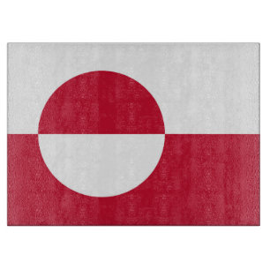 Tabla de cortar de vidrio con la bandera de Groenl