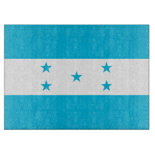 Tabla de cortar de vidrio con la bandera de Hondur