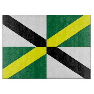 Tabla de cortar de vidrio con la bandera de la ciu